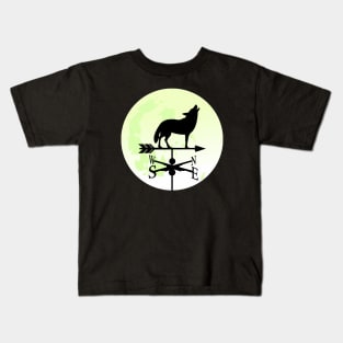 Wolf Moon Weathervane Kids T-Shirt